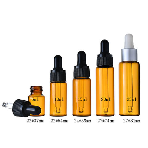 5ml 10ml 15ml 20ml 25ml amber glass dropper bottle