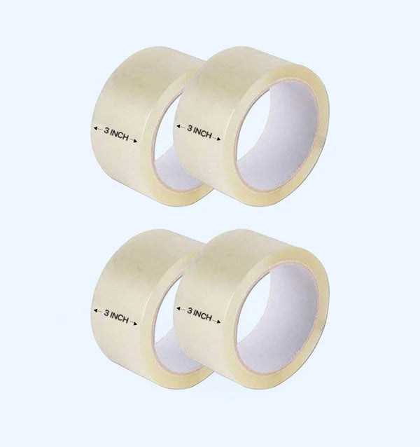 Buy Transparent Tapes For Packaging - 3 Inch X 100 Meters (Pack Of 4)