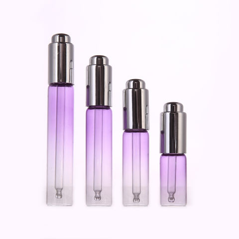 Gradient purple color dropper glass bottle cosmetic tube